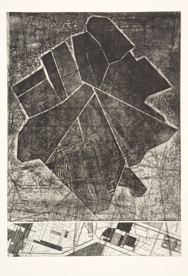 Mappa IX, akwaforta, miękki grunt, 70 x 50, 2017